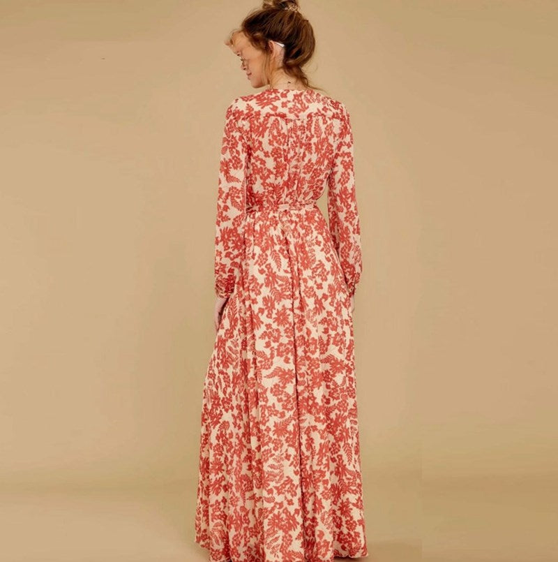 Elastic Sashes Pleated Vintage Dress Holiday Dresses - Image 4