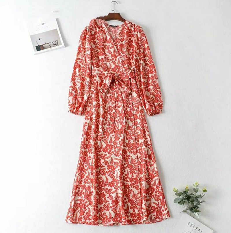 Elastic Sashes Pleated Vintage Dress Holiday Dresses