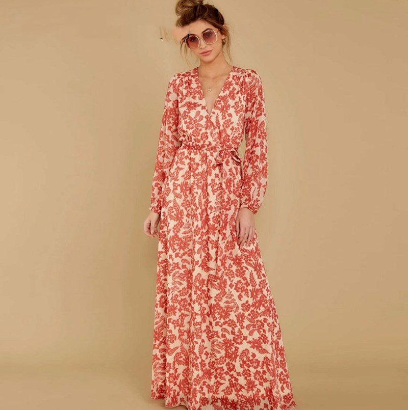 Elastic Sashes Pleated Vintage Dress Holiday Dresses - Image 5