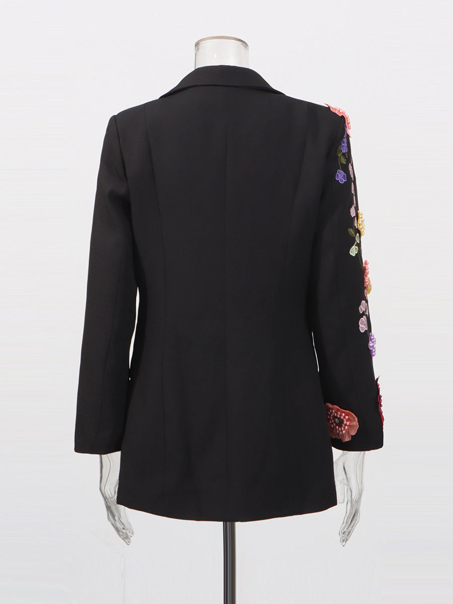 Elegant Three-dimensional Floral Embroidered Blazers - Image 3
