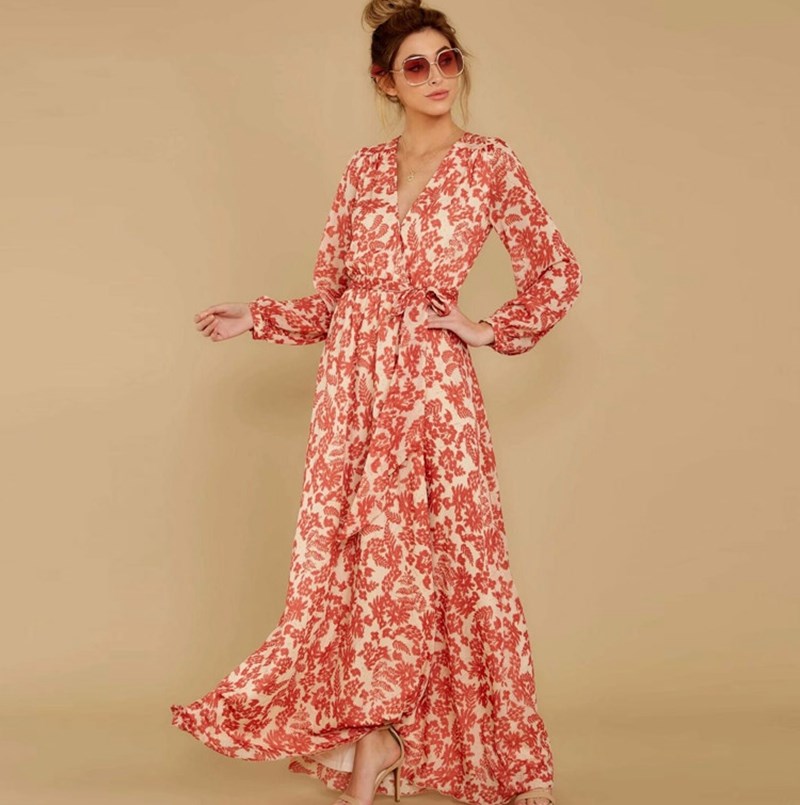Elastic Sashes Pleated Vintage Dress Holiday Dresses - Image 2