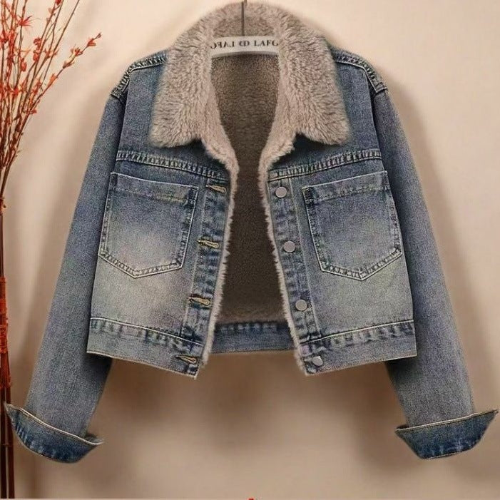 Women's Retro Short Loose Casual All-Match Denim Jacket - Image 3