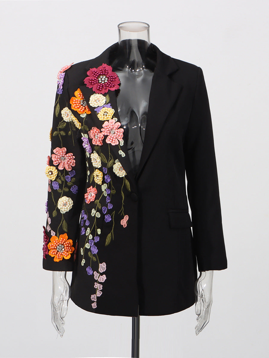 Elegant Three-dimensional Floral Embroidered Blazers - Image 5